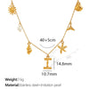 316L Stainless Steel Electroplated 18K Gold Bamboo Conch Sea Star Shell Women's Clavicle Chain Jewelry
