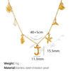 316L Stainless Steel Electroplated 18K Gold Bamboo Conch Sea Star Shell Women's Clavicle Chain Jewelry