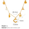 316L Stainless Steel Electroplated 18K Gold Bamboo Conch Sea Star Shell Women's Clavicle Chain Jewelry