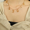 316L Stainless Steel Electroplated 18K Gold Bamboo Conch Sea Star Shell Women's Clavicle Chain Jewelry