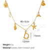 316L Stainless Steel Electroplated 18K Gold Bamboo Conch Sea Star Shell Women's Clavicle Chain Jewelry
