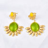 Titanium Steel Electroplated 18K Gold Sunflower Earrings Light Luxury Highend Personality Natural Style
