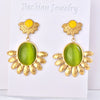 Titanium Steel Electroplated 18K Gold Sunflower Earrings Light Luxury Highend Personality Natural Style
