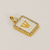 Titanium Steel Electroplated Letter Hanging Ring Pendant Accessories
