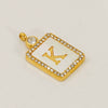 Titanium Steel Electroplated Letter Hanging Ring Pendant Accessories