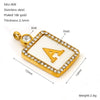 Titanium Steel Electroplated Letter Hanging Ring Pendant Accessories