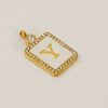 Titanium Steel Electroplated Letter Hanging Ring Pendant Accessories