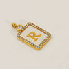 Titanium Steel Electroplated Letter Hanging Ring Pendant Accessories