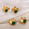 316L Stainless Steel Electroplated Luckie Cat Earrings For Women