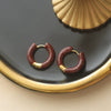 Titanium Steel Electroplated Ushaped Earrings For Women Retro Drop Glaze Dark Green Blue Wine Red