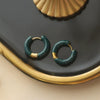 Titanium Steel Electroplated Ushaped Earrings For Women Retro Drop Glaze Dark Green Blue Wine Red