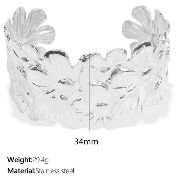 316L Stainless Steel Electroplated Women's Butterfly Shape Minimalist Bracelet