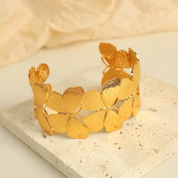 316L Stainless Steel Electroplated Women's Butterfly Shape Minimalist Bracelet