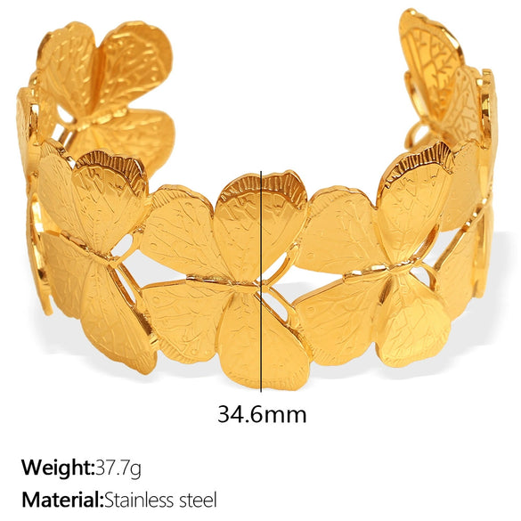 316L Stainless Steel Electroplated Women's Butterfly Shape Minimalist Bracelet
