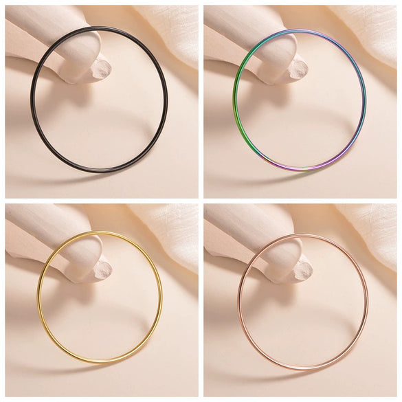 Titanium Steel Electroplated Women's Linear Closed Bracelet