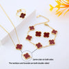 Wholesale Jewelry Elegant Lady Modern Style Four Leaf Clover 304 Stainless Steel Acrylic 18K Gold Plated Jewelry Set