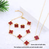 Wholesale Jewelry Elegant Lady Modern Style Four Leaf Clover 304 Stainless Steel Acrylic 18K Gold Plated Jewelry Set