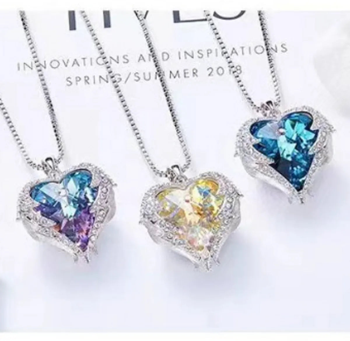 Titanium Steel Elegant Lady Streetwear Plating Inlay Geometric Imitation Crystal Glass Pendant Necklace