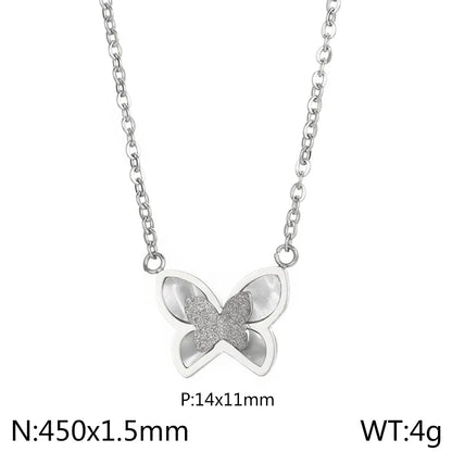 Titanium Steel 18K Gold Plated Elegant Simple Style Butterfly Bow Knot Bracelets Earrings Necklace