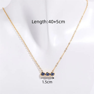 Titanium Steel Elegant Simple Style Plating Inlay Geometric Zircon Pendant Necklace