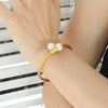 316L Stainless Steel Elegant Style Flexible Tube Color Bead Bracelet And Earrings Set With Electroplating