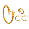 316L Stainless Steel Elegant Style Flexible Tube Color Bead Bracelet And Earrings Set With Electroplating