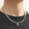 Titanium Steel English Alphabet Pendant Necklace With Cuban Chain Electroplating Hip Hop Fashion Style