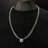 Titanium Steel English Alphabet Pendant Necklace With Cuban Chain Electroplating Hip Hop Fashion Style