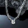 Titanium Steel English Alphabet Pendant Necklace With Cuban Chain Electroplating Hip Hop Fashion Style