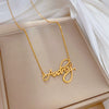 Titanium Steel English Letter Geometric Style Electroplated Unisex Necklace