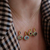 Titanium Steel Evil Eye Pendant Necklace With O Shaped Chain Electroplated