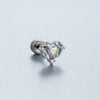 Titanium Steel Fairy Style Heart And Drop Shape Zirconia Earrings