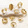 Titanium Steel Fashion All Match Snake Leaf Flower Light Luxury Opening Adjustable Ring With Electroplating