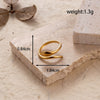Titanium Steel Fashion All Match Snake Leaf Flower Light Luxury Opening Adjustable Ring With Electroplating