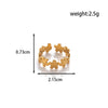 Titanium Steel Fashion All Match Snake Leaf Flower Light Luxury Opening Adjustable Ring With Electroplating