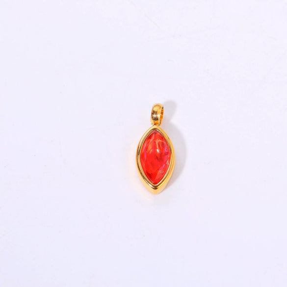 Titanium Steel Fashion Geometric Birthstone Zircon Ladies Pendant Jewelry With Horse's Eye Design And Electroplating