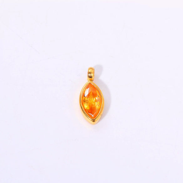 Titanium Steel Fashion Geometric Birthstone Zircon Ladies Pendant Jewelry With Horse's Eye Design And Electroplating