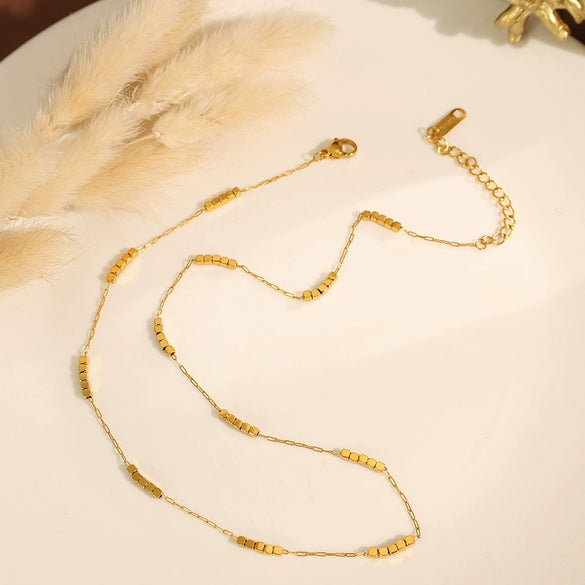 316L Stainless Steel Fashion Women's Square Clavicle Necklace With Electroplating Treatment