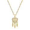 Titanium Steel Feather Dream Mesh Necklace With Microinlaid Real Gold Geometric Design For Women