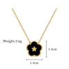 Titanium Steel Fiveleaf Flower Doublesided Minimalist Air Furnace Real Gold Plated Unisex Cartoon Geometric Pendant Necklace