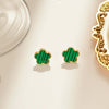 Titanium Steel Fiveleaf Flower Earrings For Women Electroplated