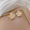 Titanium Steel Fiveleaf Flower Geometric Light Luxury Microinlaid Electroplated Women's Necklace Earrings Set
