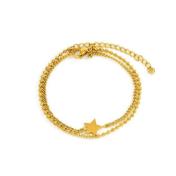 Titanium Steel Fivepointed Star Fashion Women's Jewelry Bracelet With Electroplating
