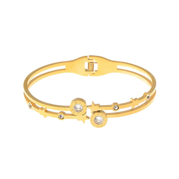 Titanium Steel Fivepointed Star Geometric Personality Fashion Waterproof Sweatproof Bracelet