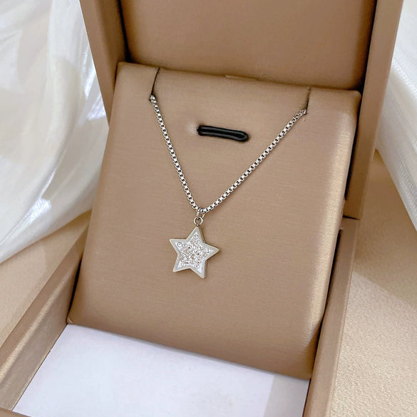 Titanium Steel Fivepointed Star Minimalist Electroplated Necklace Unisex Accessories