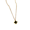 Titanium Steel Flower Doublesided Motherofpearl Furnace Real Gold Cartoon Geometric Electroplating Necklace For Female