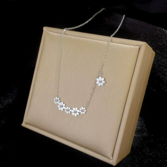 Titanium Steel Flower Geometric Style Electroplating Unisex Necklace