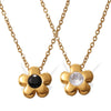 316L Stainless Steel Flower Necklace For Women Electroplated Sweet Retro Exquisite Clavicle Chain