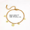 Titanium Steel Flower Pendant Bracelet Electroplated Cartoon Style For Women