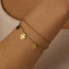 Titanium Steel Flower Pendant Bracelet Electroplated Cartoon Style For Women
